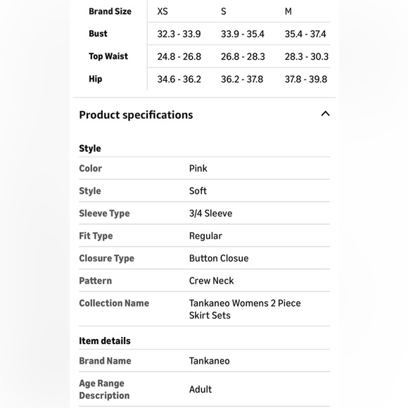 NWT 2PC PINK SKIRT & TOP SET-S - Picture 14 of 16